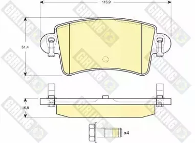 6114704 GIRLING Комплект тормозных колодок, дисковый тормоз