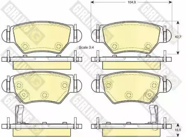 6114714 GIRLING Комплект тормозных колодок, дисковый тормоз