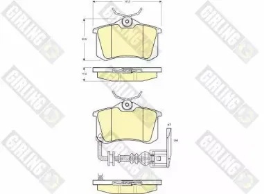 6114751 GIRLING Комплект тормозных колодок, дисковый тормоз