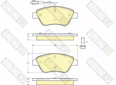 6114824 GIRLING Комплект тормозных колодок, дисковый тормоз