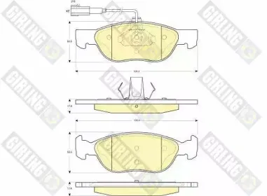 6114862 GIRLING Комплект тормозных колодок, дисковый тормоз