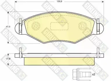 6115004 GIRLING Комплект тормозных колодок, дисковый тормоз