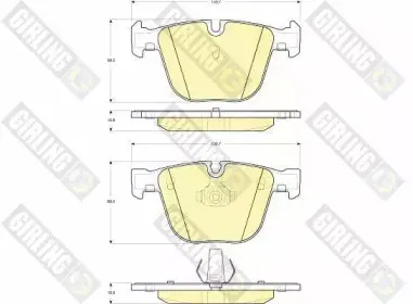 6115022 GIRLING Комплект тормозных колодок, дисковый тормоз