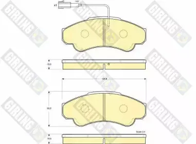 6115189 GIRLING Комплект тормозных колодок, дисковый тормоз