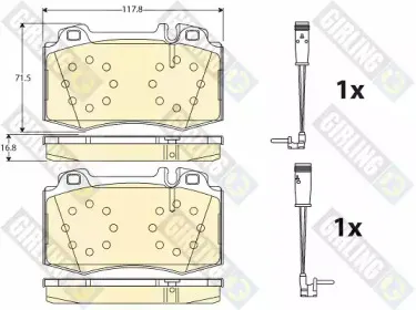 6115432 GIRLING Комплект тормозных колодок, дисковый тормоз
