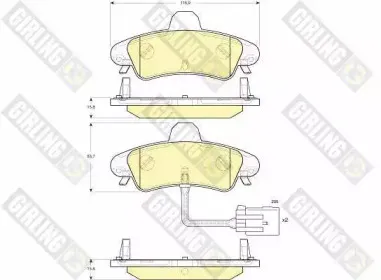 6115813 GIRLING Комплект тормозных колодок, дисковый тормоз