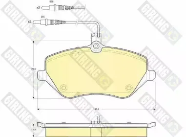 6115951 GIRLING Комплект тормозных колодок, дисковый тормоз