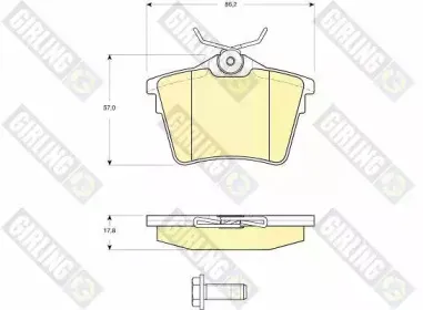 6115961 GIRLING Комплект тормозных колодок, дисковый тормоз