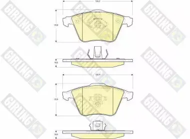 6116072 GIRLING Комплект тормозных колодок, дисковый тормоз