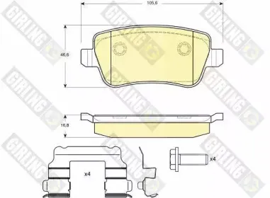 6116381 GIRLING Комплект тормозных колодок, дисковый тормоз