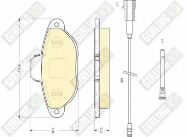 6117453 GIRLING Комплект тормозных колодок, дисковый тормоз