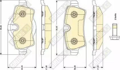 6117661 GIRLING Комплект тормозных колодок, дисковый тормоз