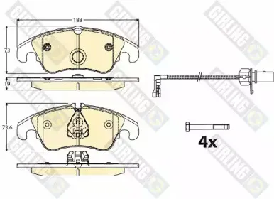 6117681 GIRLING Комплект тормозных колодок, дисковый тормоз
