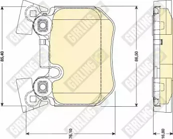 6117959 GIRLING Комплект тормозных колодок, дисковый тормоз