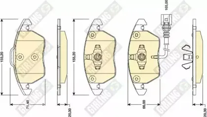 6118072 GIRLING Комплект тормозных колодок, дисковый тормоз
