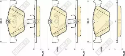 6118152 GIRLING Комплект тормозных колодок, дисковый тормоз