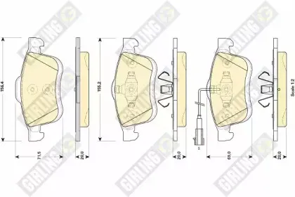 6118644 GIRLING Комплект тормозных колодок, дисковый тормоз