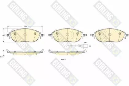 6119184 GIRLING Комплект тормозных колодок, дисковый тормоз