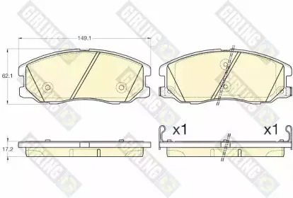 6119785 GIRLING Комплект тормозных колодок, дисковый тормоз
