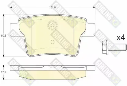 6119885 GIRLING Комплект тормозных колодок, дисковый тормоз