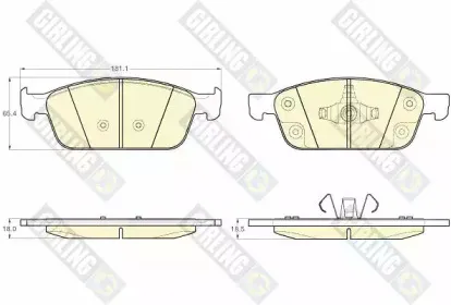 6120092 GIRLING Комплект тормозных колодок, дисковый тормоз