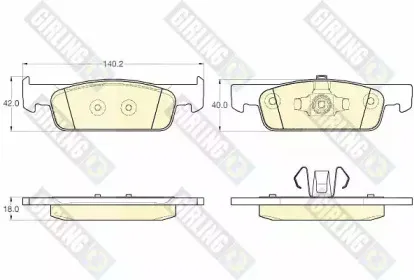 6120162 GIRLING Комплект тормозных колодок, дисковый тормоз