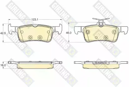 6120552 GIRLING Комплект тормозных колодок, дисковый тормоз