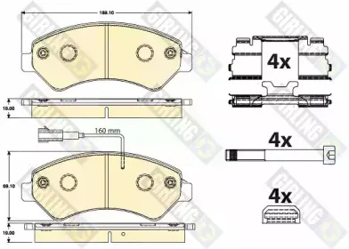 6120725 GIRLING Комплект тормозных колодок, дисковый тормоз