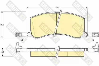 6130919 GIRLING Комплект тормозных колодок, дисковый тормоз
