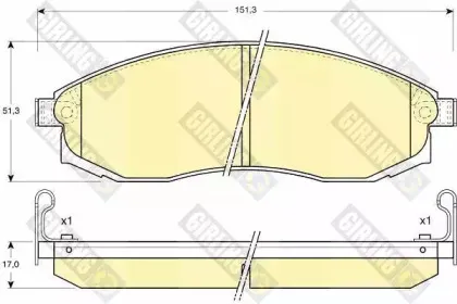 6131249 GIRLING Комплект тормозных колодок, дисковый тормоз