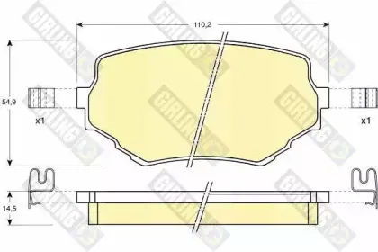 6131329 GIRLING Комплект тормозных колодок, дисковый тормоз