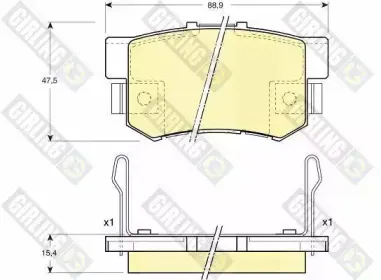 6131549 GIRLING Комплект тормозных колодок, дисковый тормоз