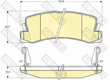 6131649 GIRLING Комплект тормозных колодок, дисковый тормоз