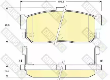 6131819 GIRLING Комплект тормозных колодок, дисковый тормоз