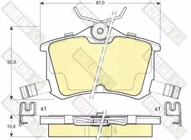 6131901 GIRLING Комплект тормозных колодок, дисковый тормоз