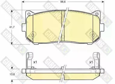 6132039 GIRLING Комплект тормозных колодок, дисковый тормоз