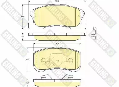 6132209 GIRLING Комплект тормозных колодок, дисковый тормоз