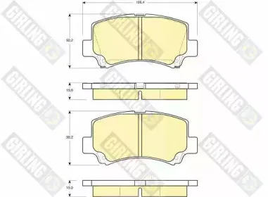 6132219 GIRLING Комплект тормозных колодок, дисковый тормоз