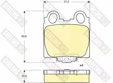 6132339 GIRLING Комплект тормозных колодок, дисковый тормоз