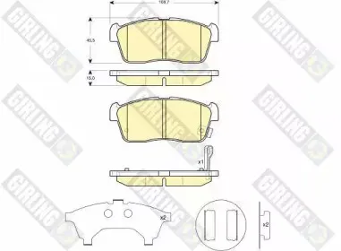 6132769 GIRLING Комплект тормозных колодок, дисковый тормоз