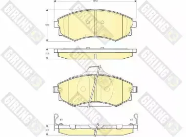 6132839 GIRLING Комплект тормозных колодок, дисковый тормоз