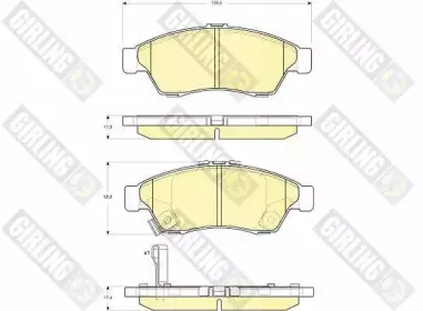 6132909 GIRLING Комплект тормозных колодок, дисковый тормоз