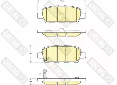 6132949 GIRLING Комплект тормозных колодок, дисковый тормоз