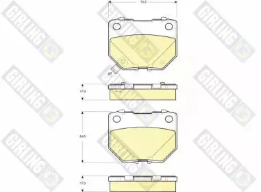 6133089 GIRLING Комплект тормозных колодок, дисковый тормоз