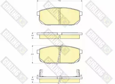 6133449 GIRLING Комплект тормозных колодок, дисковый тормоз