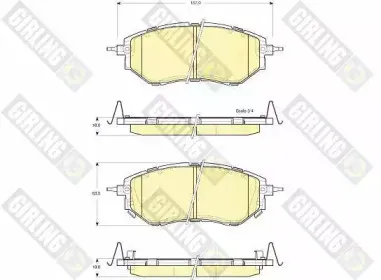6133729 GIRLING Комплект тормозных колодок, дисковый тормоз
