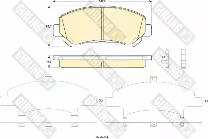 6135219 GIRLING Комплект тормозных колодок, дисковый тормоз