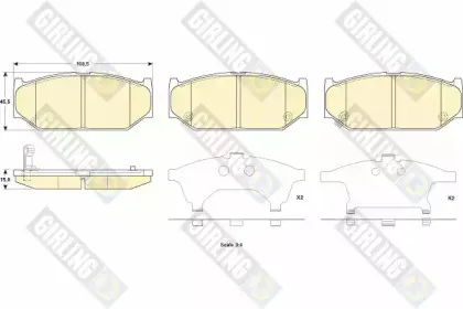 6135229 GIRLING Комплект тормозных колодок, дисковый тормоз