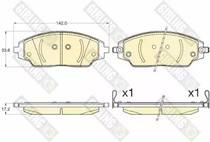 6135796 GIRLING Комплект тормозных колодок, дисковый тормоз