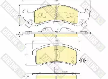 6140549 GIRLING Комплект тормозных колодок, дисковый тормоз